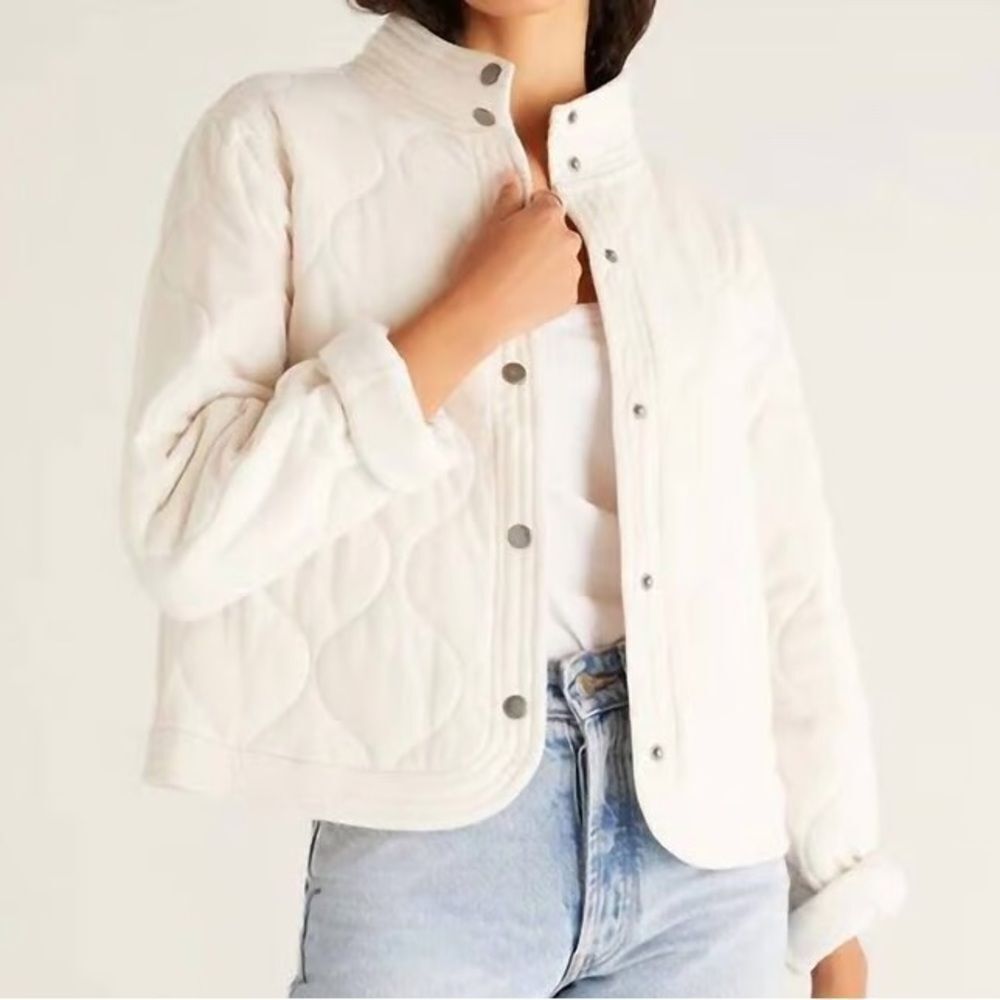Z Supply Maya Quilted Jacket Bone sz Small EUC